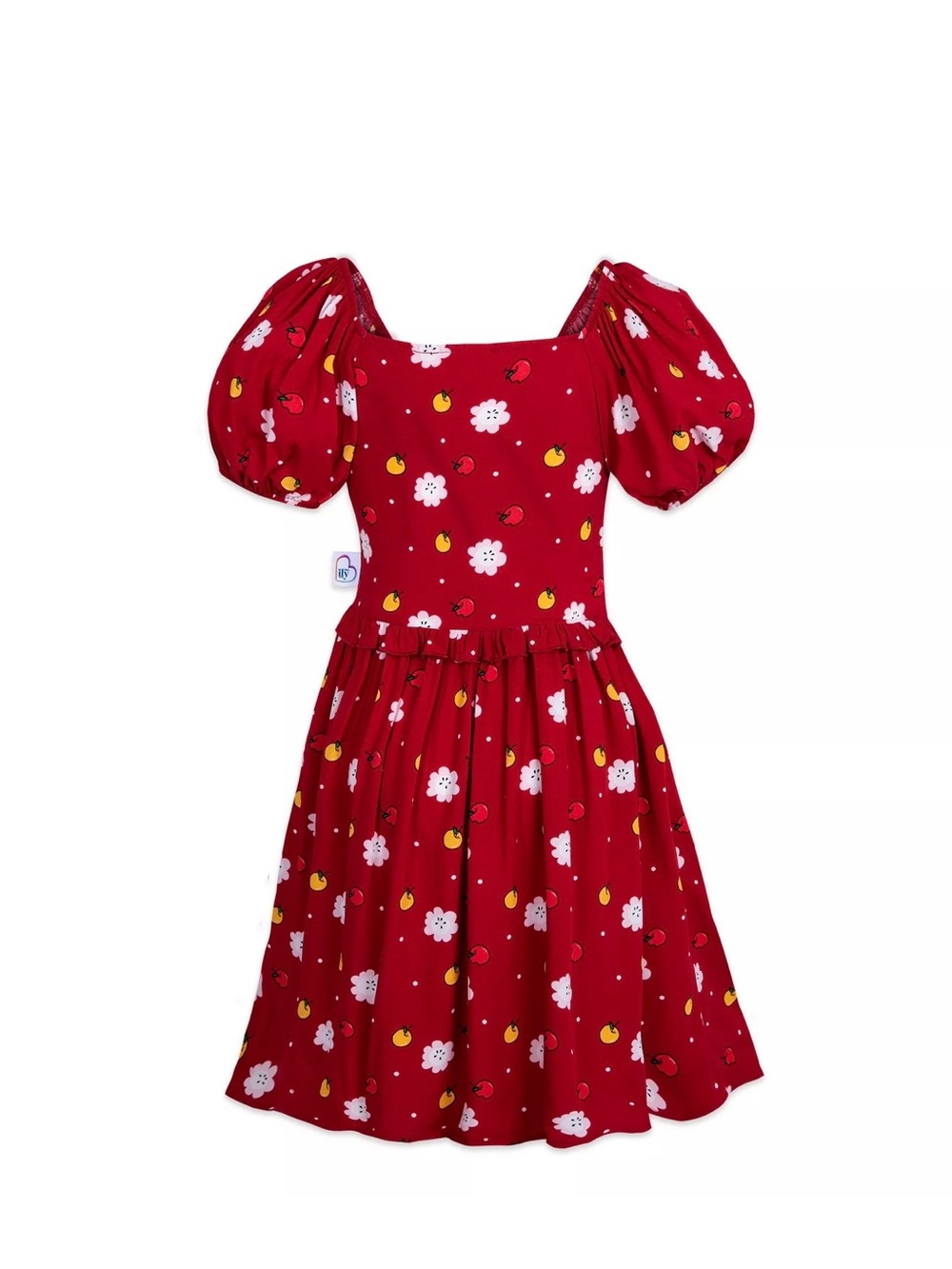 Disney ily 4EVER Snow White Dress Girls 7/8 Red Apple Smocked Puff Sleeve